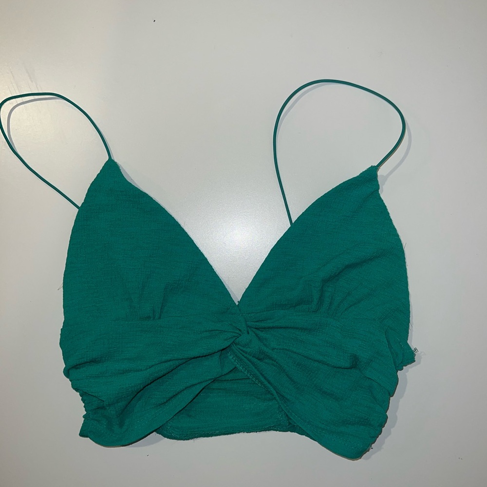Green urban crop top